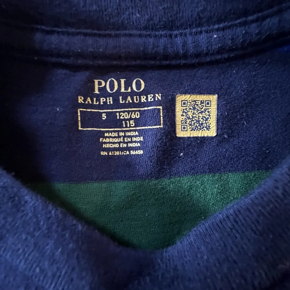 Polo Ralph Lauren Boys Size 5 Primary Colors Multicolor Stripe Cotton Tee Shirt‎ - Picture 4 of 8